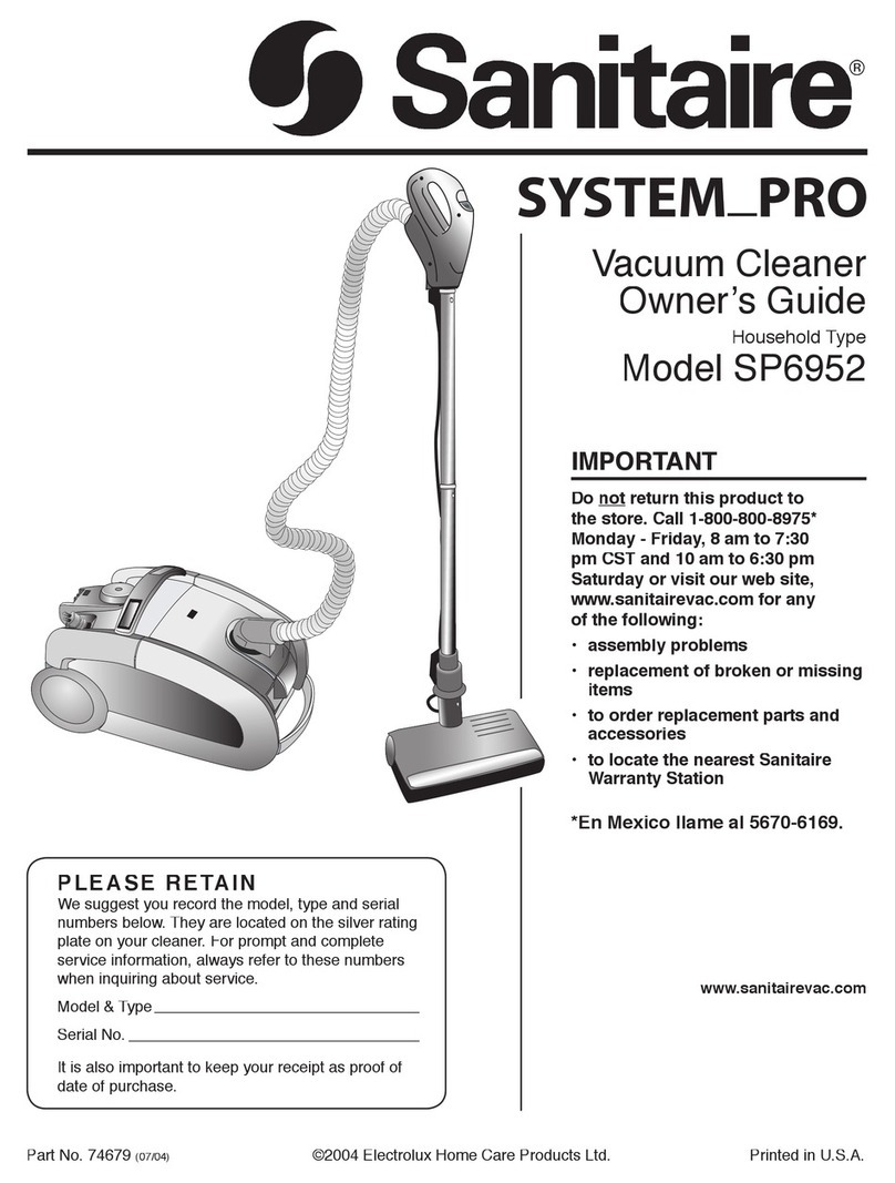 Sanitaire System_Pro SP6952 owner's guide