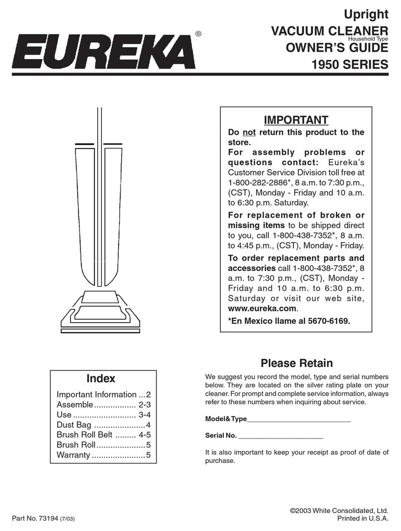 Eureka 1950 SERIES User manual