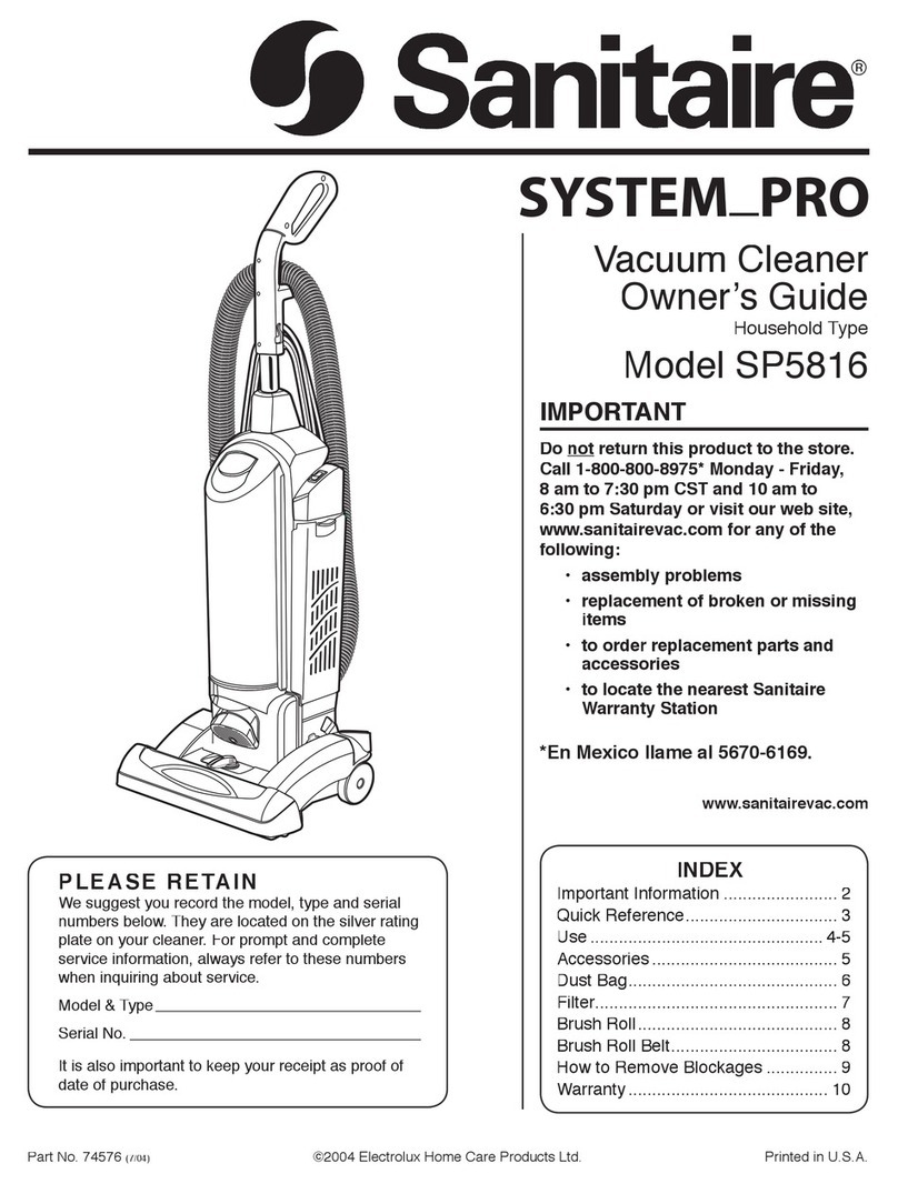 Sanitaire System_Pro SP5816 User manual