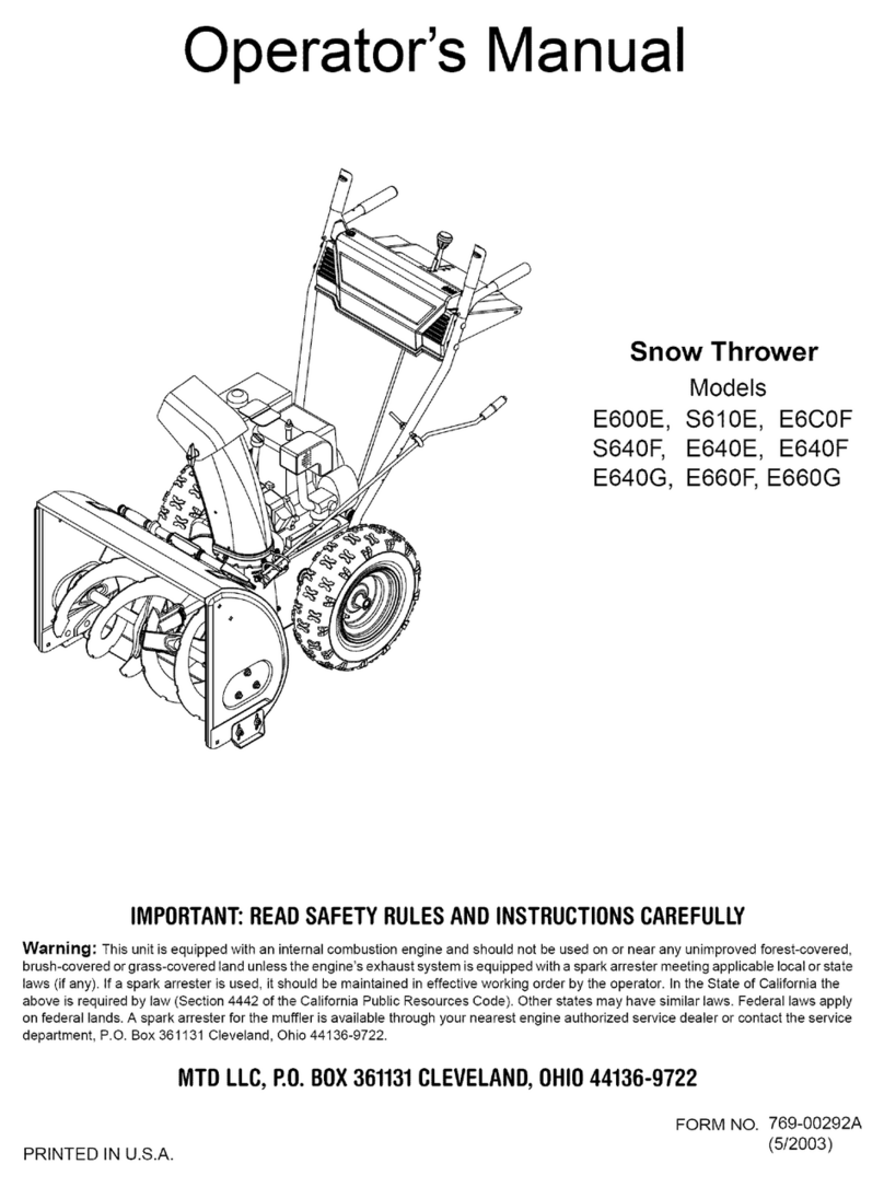 MTD E600E Operator's manual