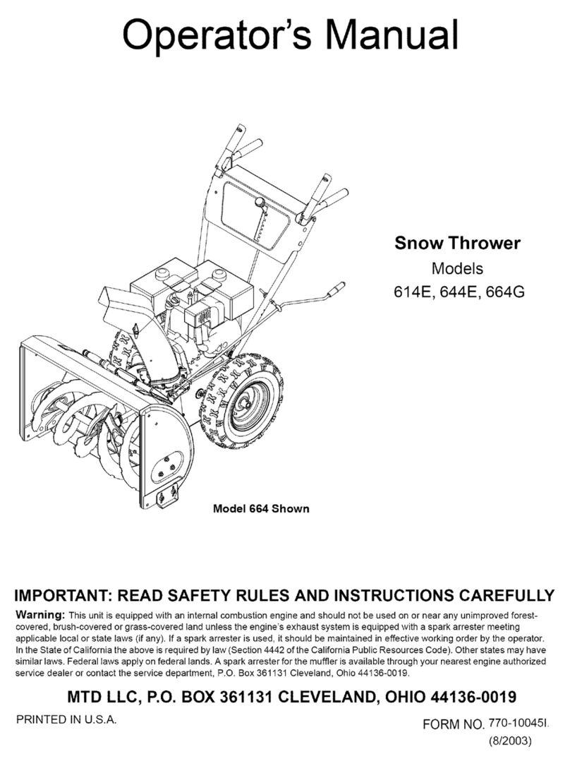 MTD Yard Machines 614E User manual