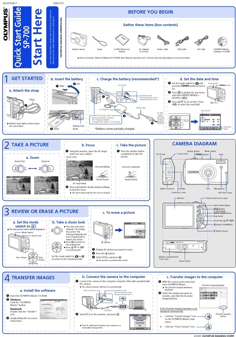 Olympus SP 700 - 6 Megapixel Digital Camera User manual