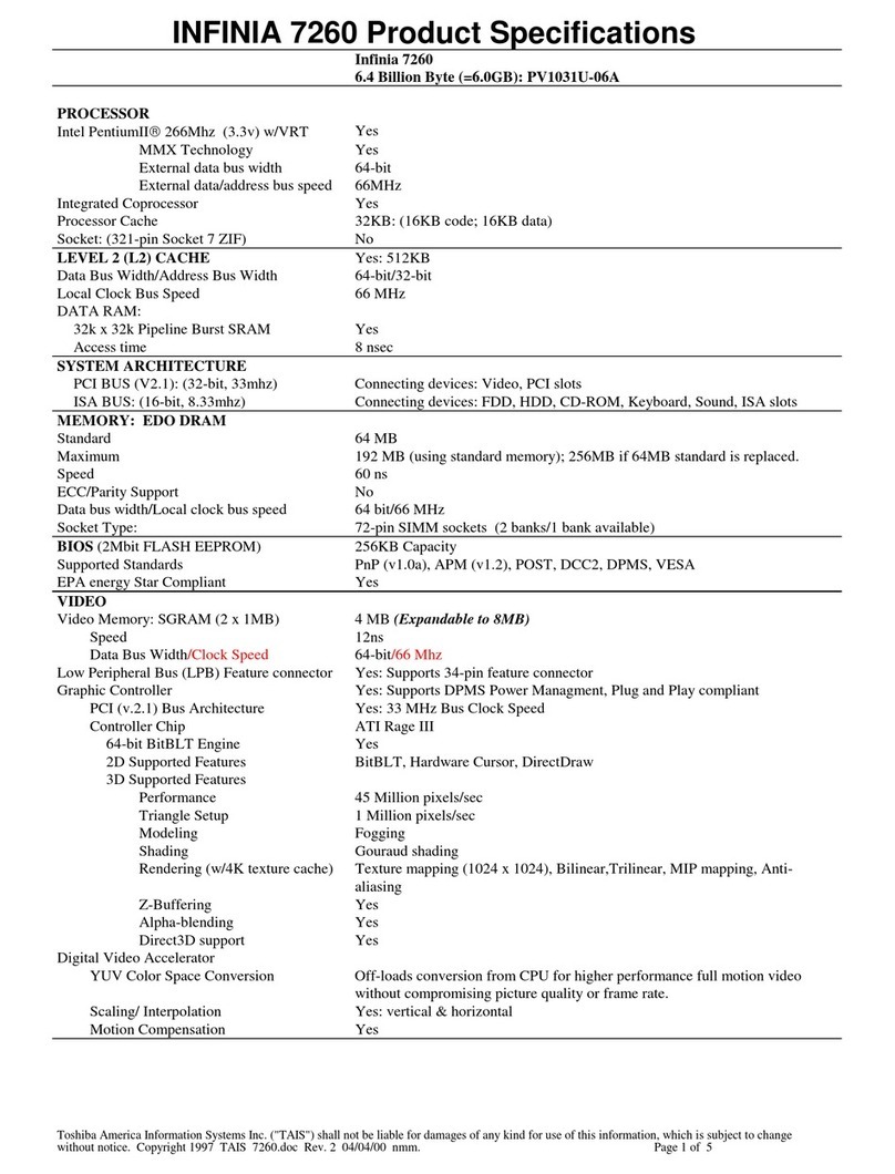Toshiba Infinia 7260 User manual