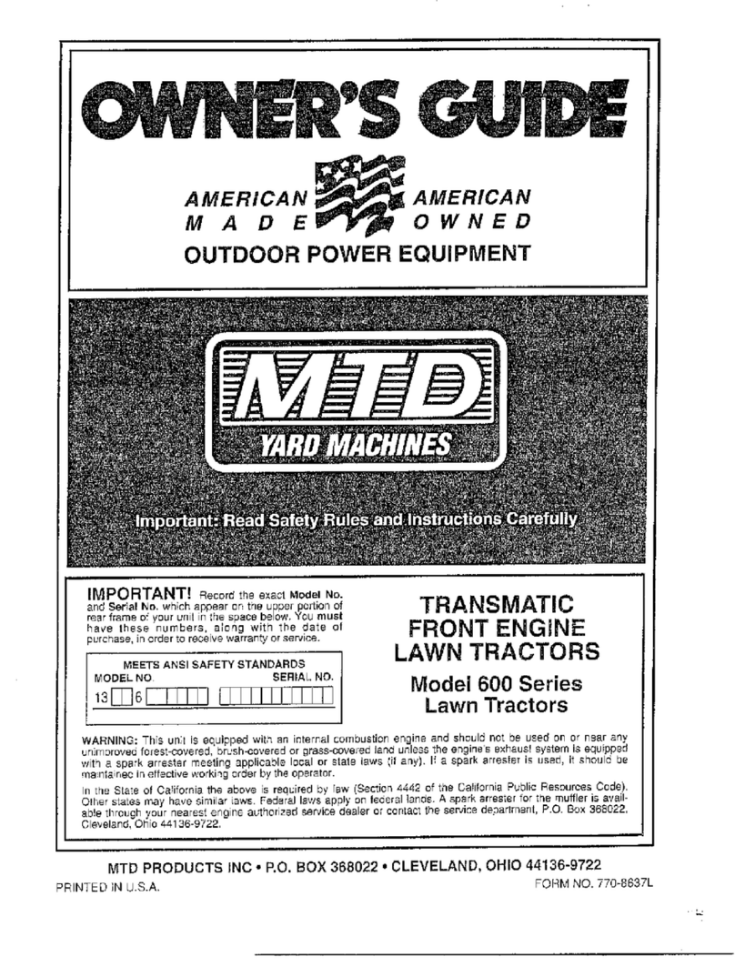 Yard Machines 600 Series User manual