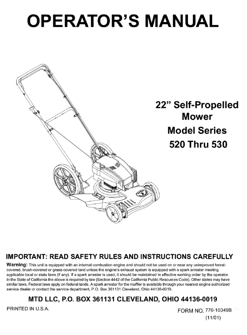 MTD 522 Operator's manual