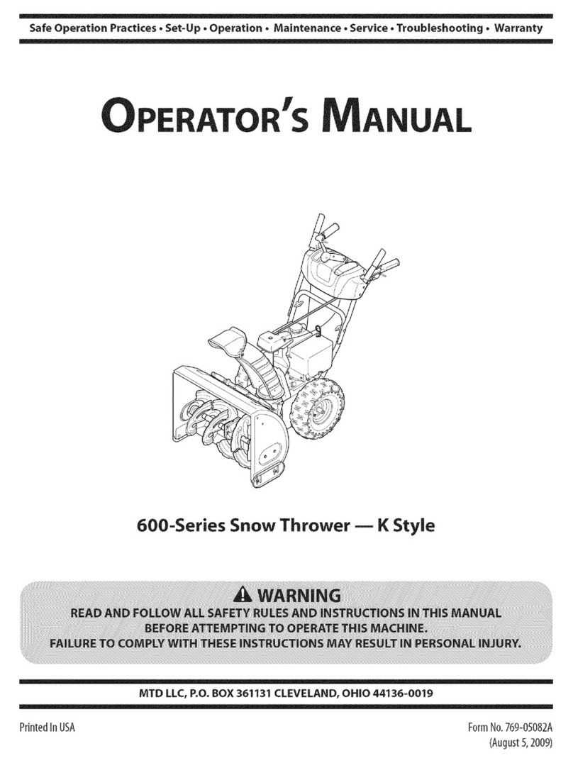 MTD 600 Series Operator's manual