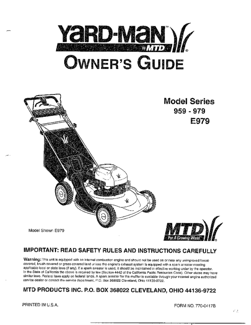 Yard-Man 959 Series User manual