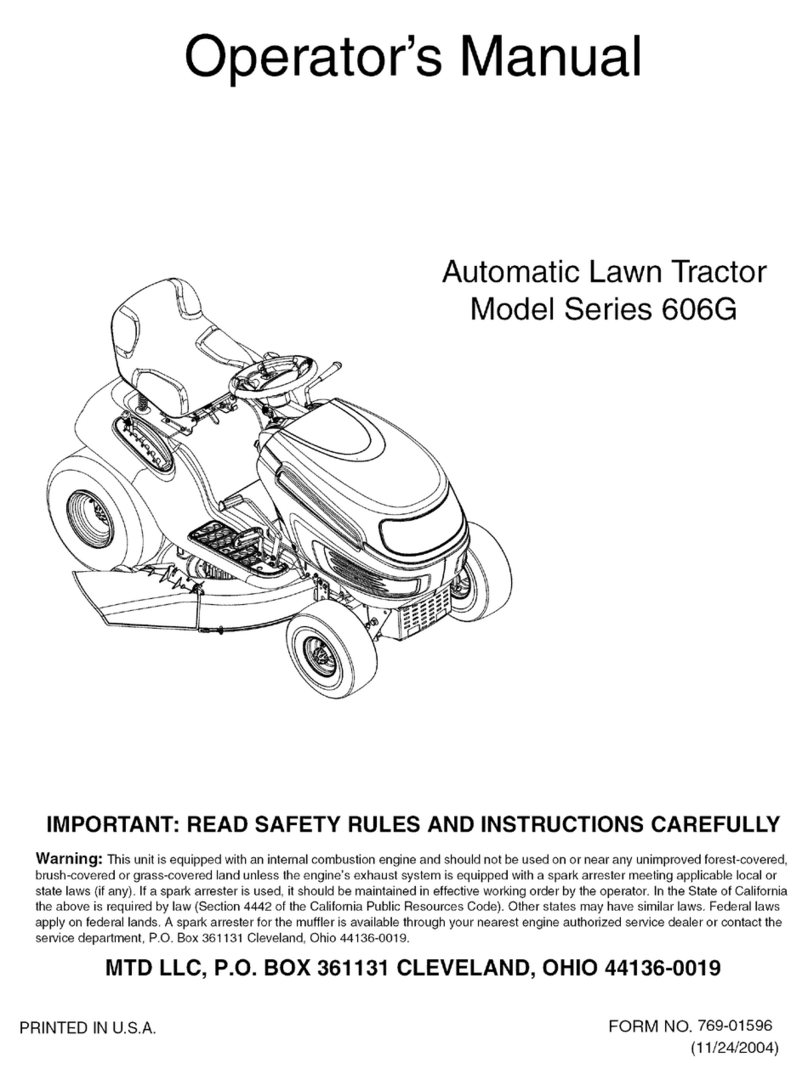 MTD 606G Series Operator's manual