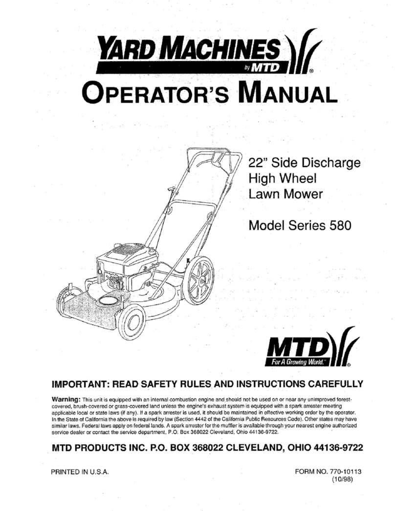 Yard Machines 580 Series Operator's manual