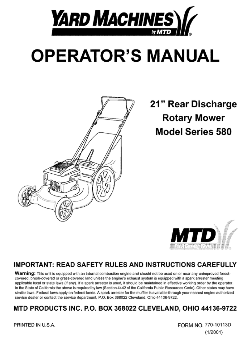 Yard Machines 580 Series User manual