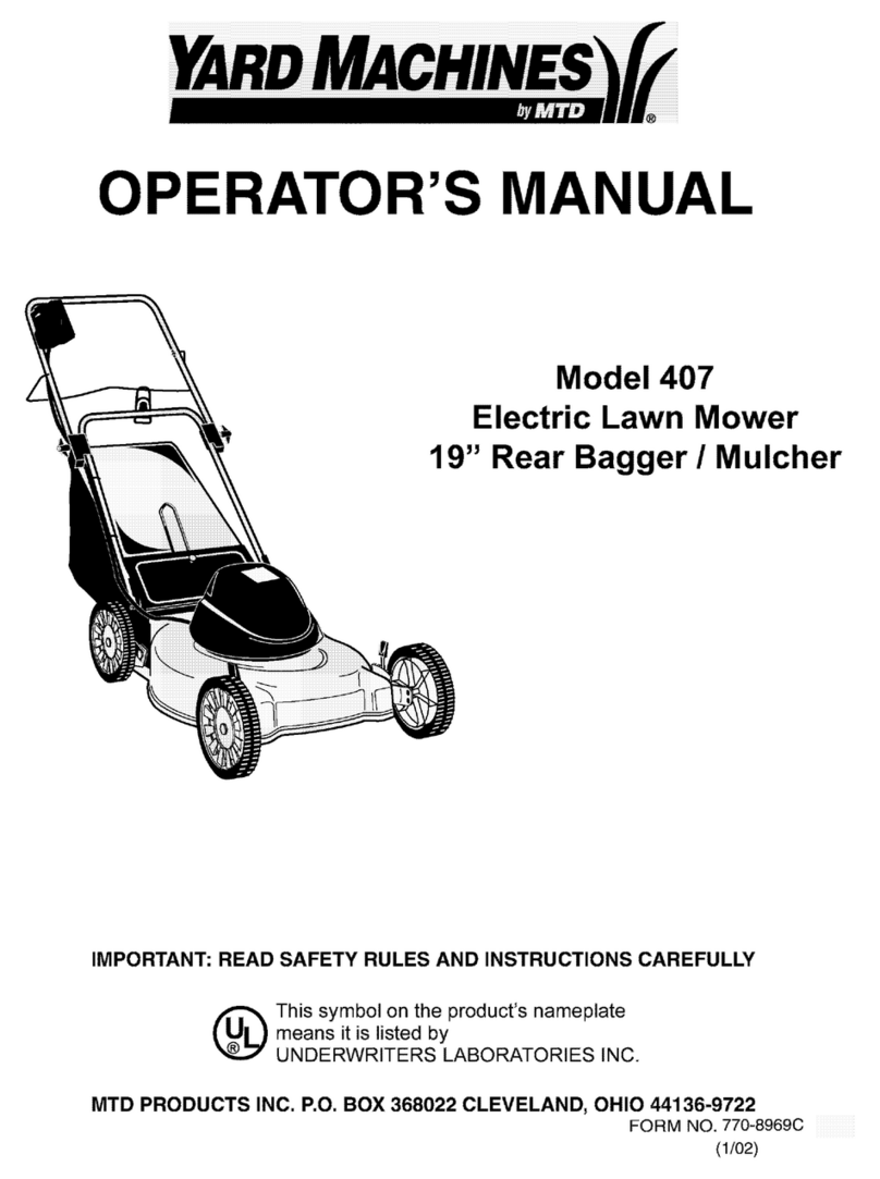Yard Machines 407 User manual Yard Machines 407 User manual