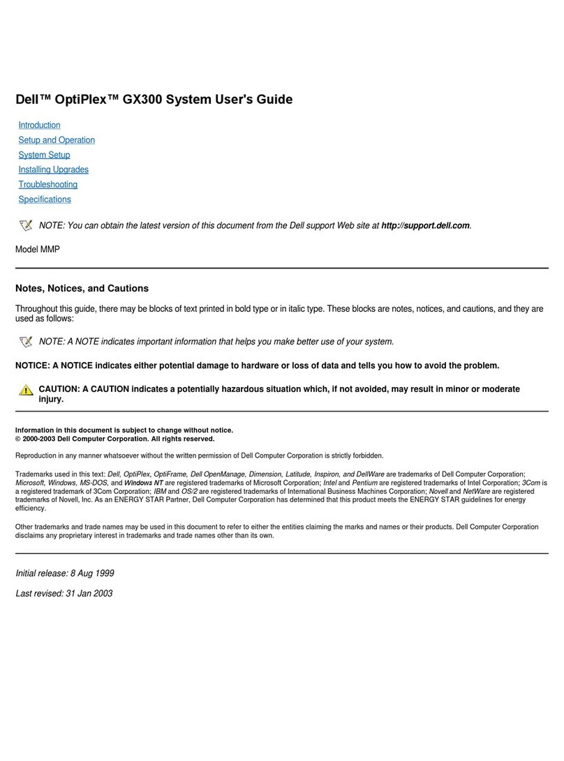 Dell OptiPlex GX300 User manual