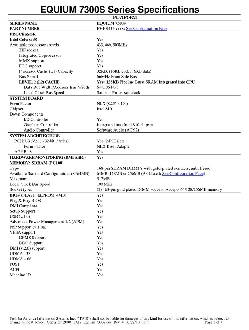 Toshiba Equium 7300S SERIES User manual