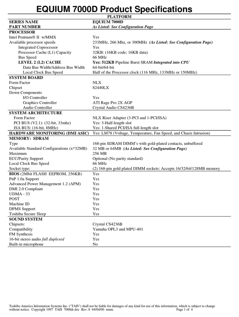 Toshiba Equium 7000D User manual