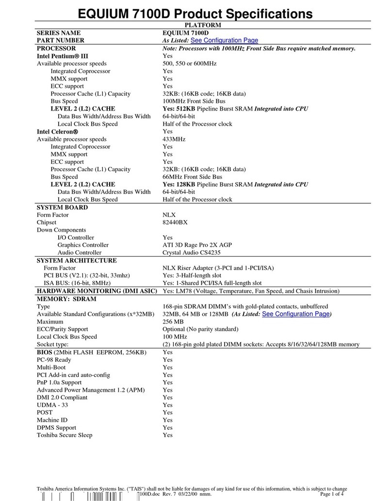 Toshiba Equium 7100D User manual