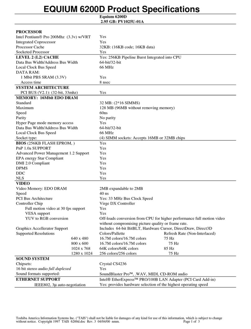Toshiba Equium 6200D User manual