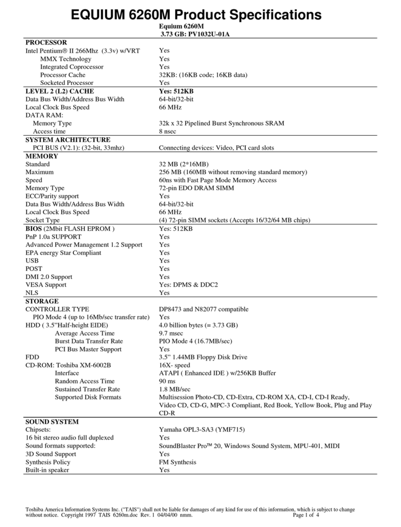 Toshiba Equium 6260M User manual