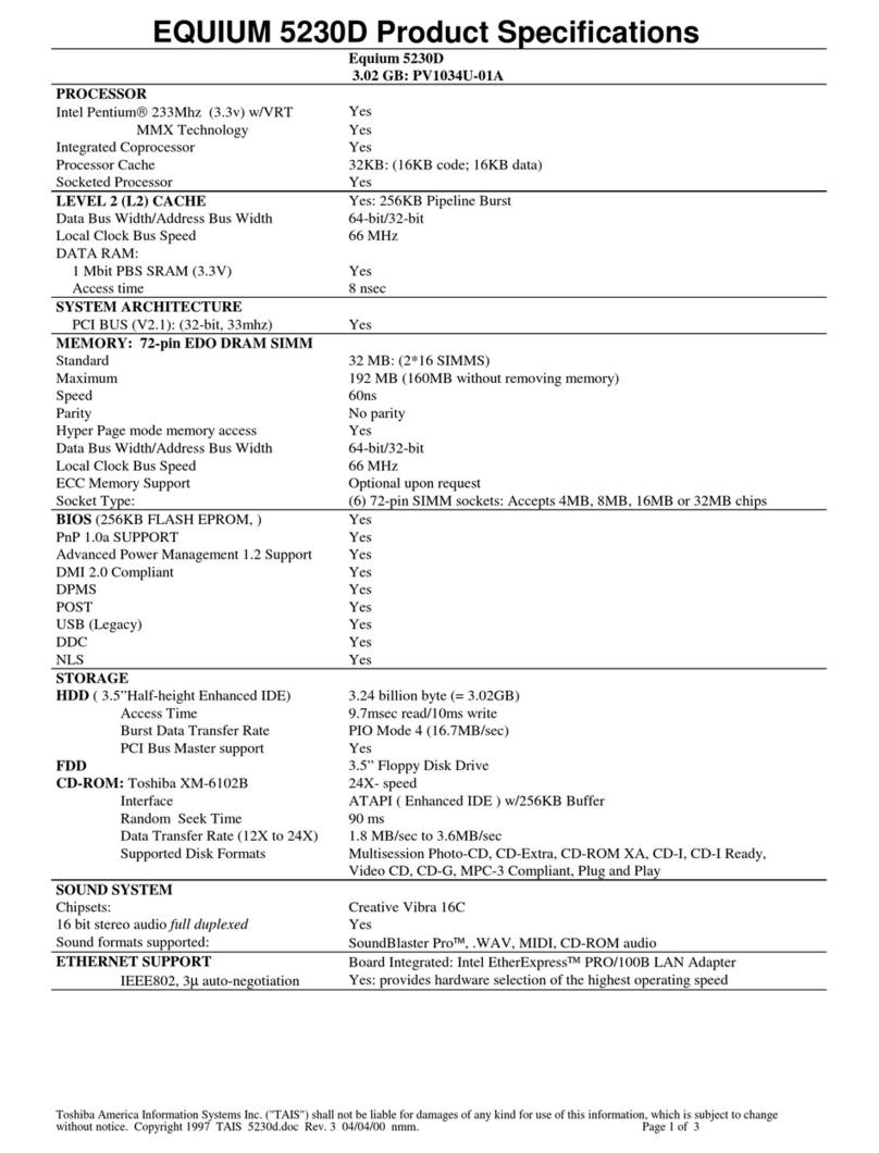 Toshiba Equium 5230D User manual
