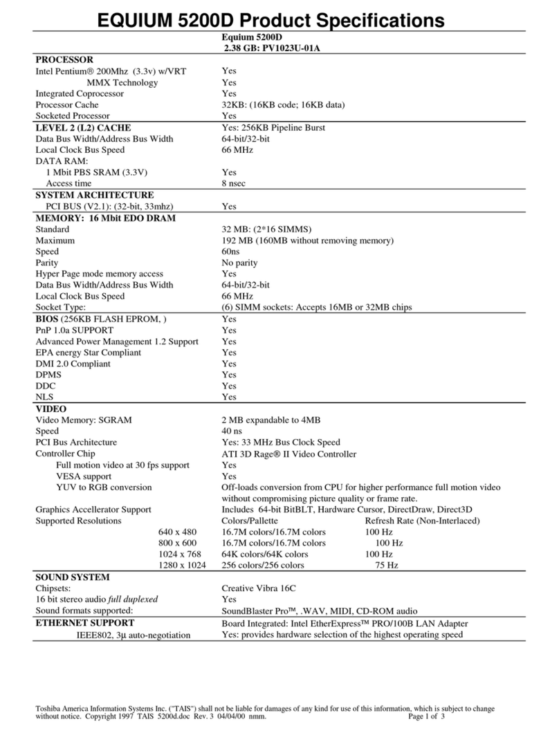 Toshiba Equium 5200D User manual