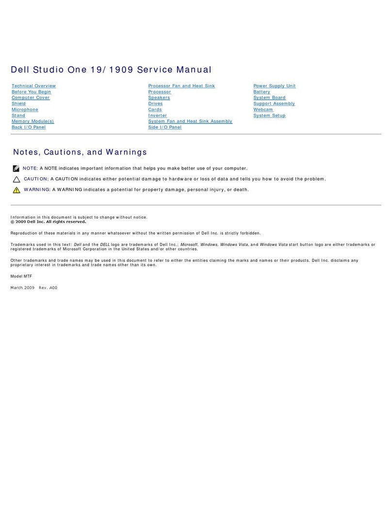 Dell Studio One 19 Service manual