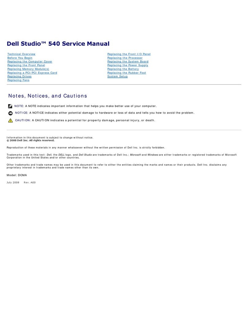 Dell Studio Desktop Service manual