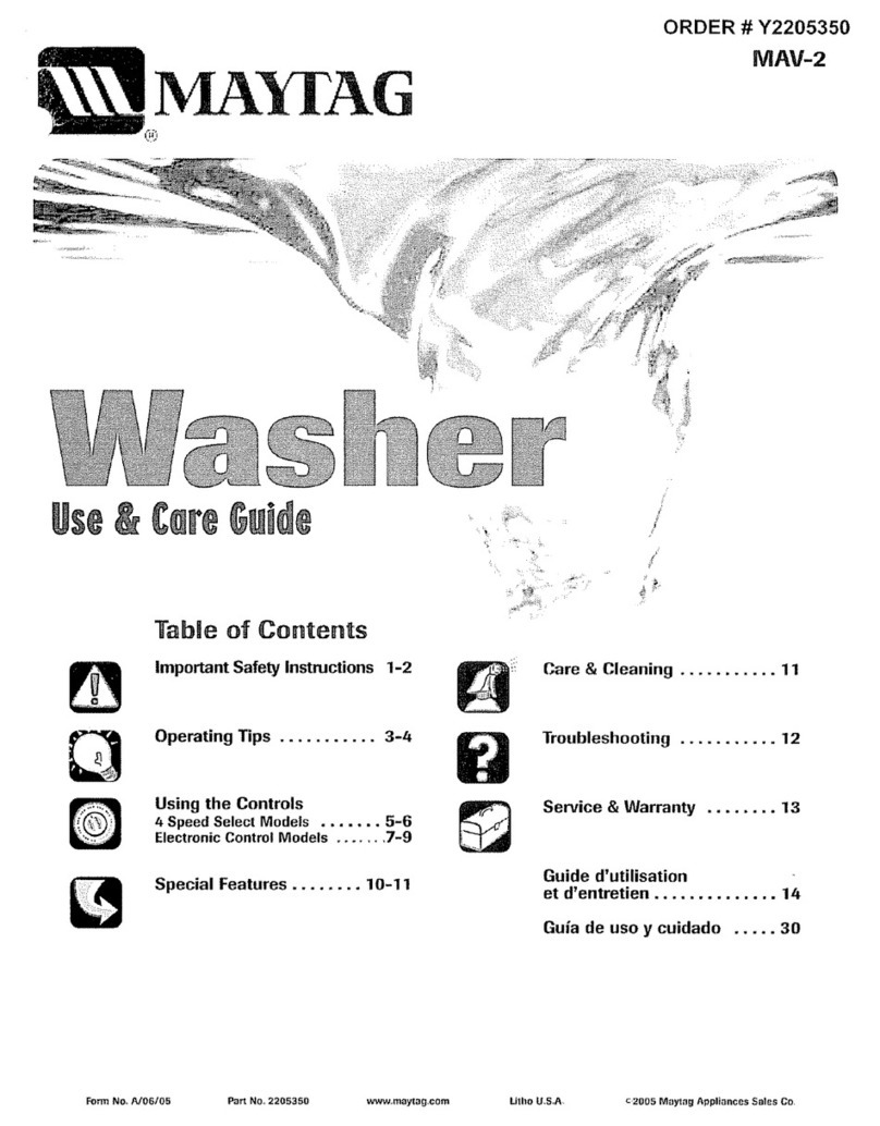 Maytag MAV-2 User manual
