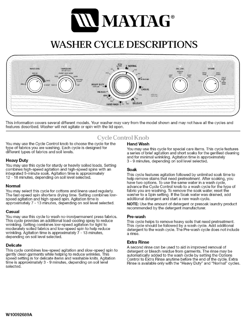 Maytag MTW5921TW0 Owner's manual