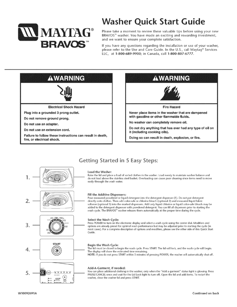 Maytag Bravos MTW6400TQ0 User manual