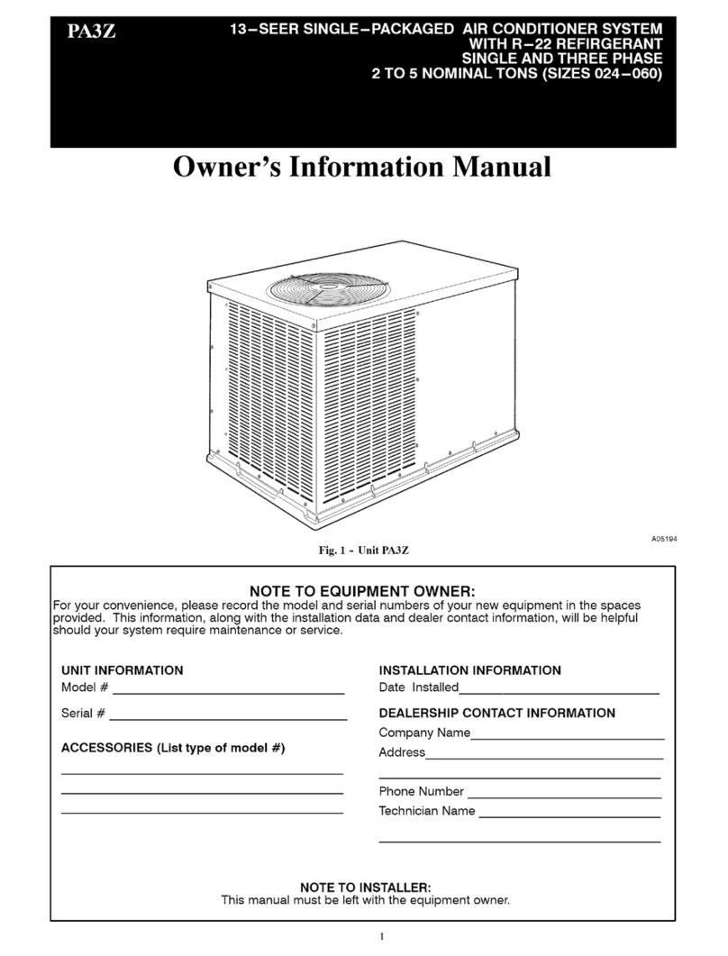 Payne PA3Z Instruction Manual