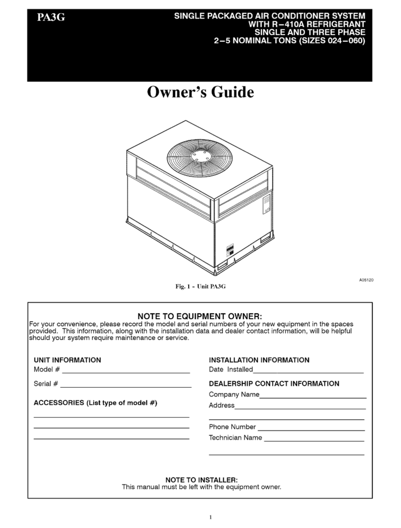 Payne PA3G Series owner's guide