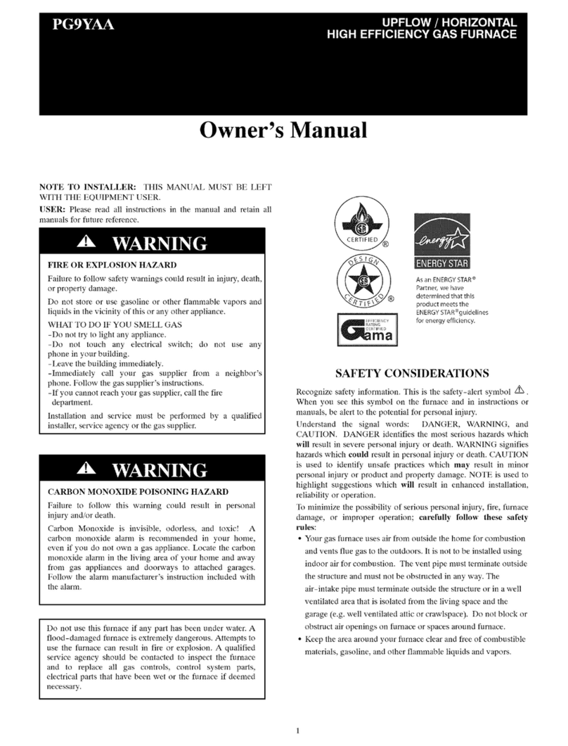 Payne PG9YAA User manual