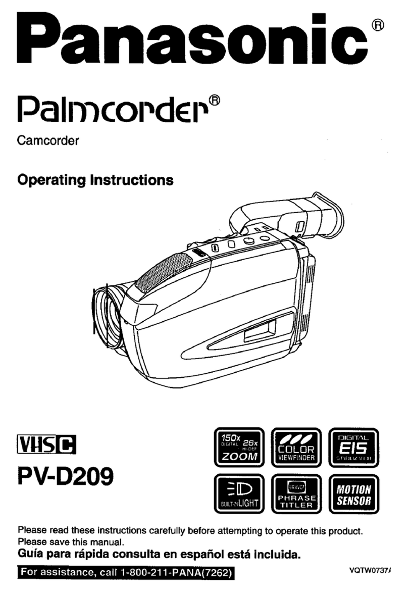 Panasonic Palmcorder PV-D209 operating instructions