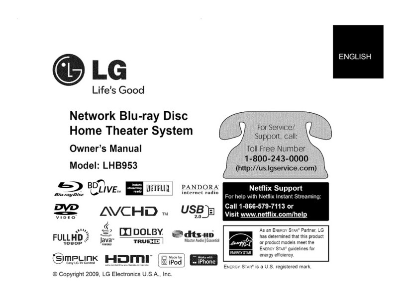 LG LHB953 -  Home Theater System User manual