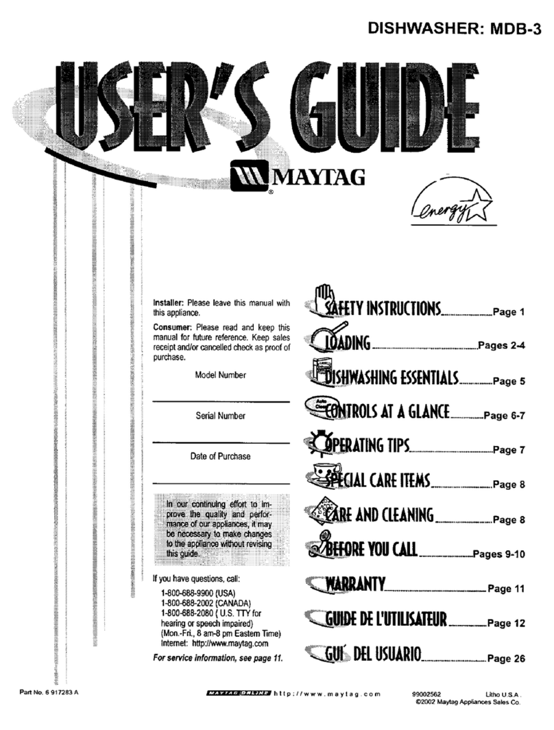 Maytag MDB-3 user guide