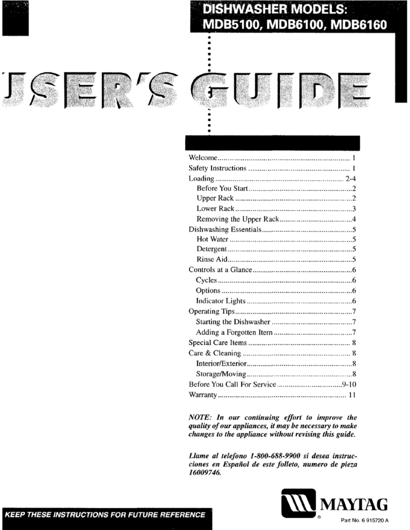 Maytag MDB5100 User manual