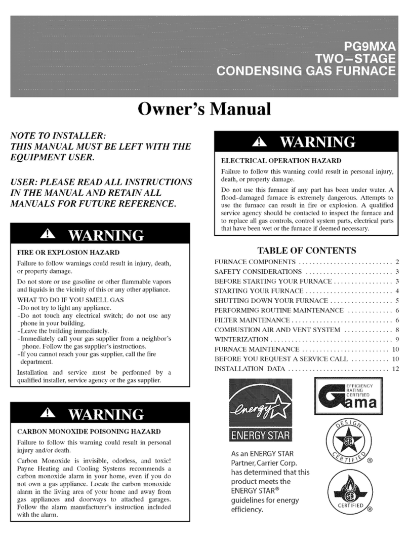 Payne PG9MXA Series owner's manual