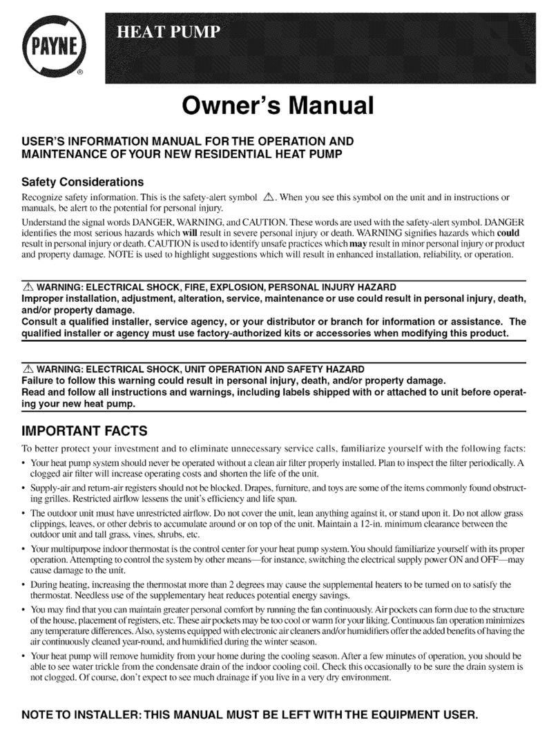 Payne PH10 User manual