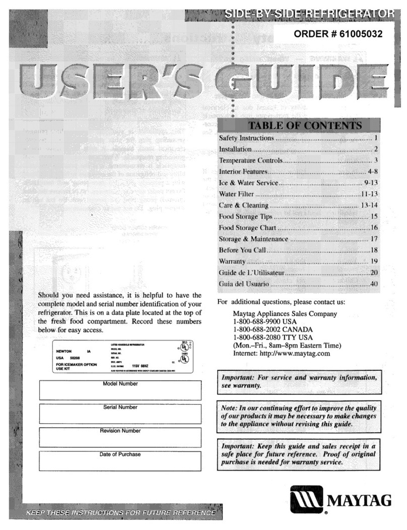 Maytag 61005032 User manual