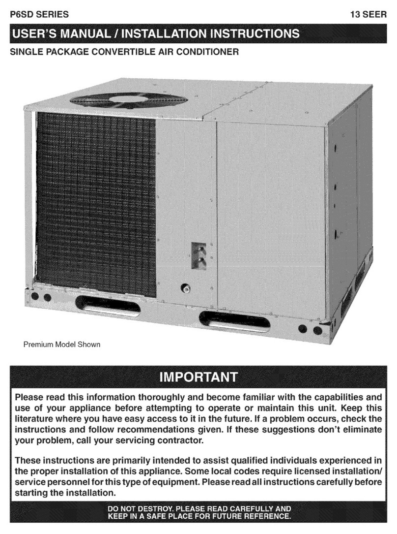 Nordyne P6SD Series /installation Manual