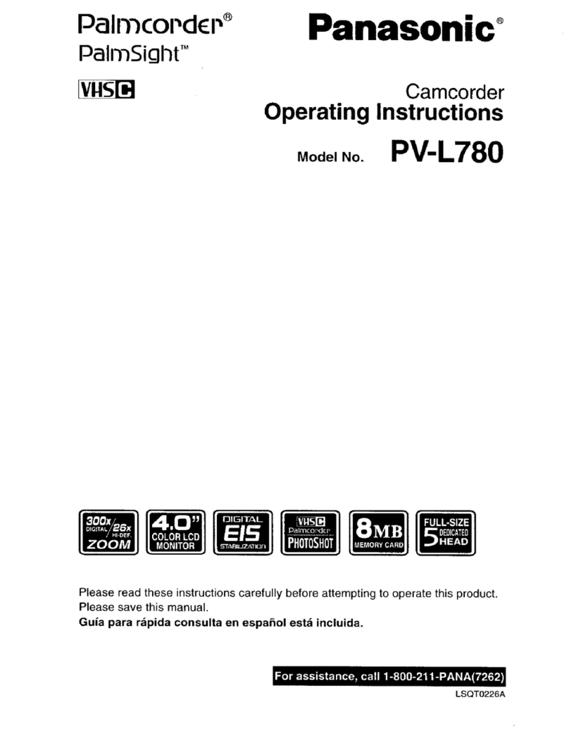 Panasonic Palmcorder PV-L780 operating instructions