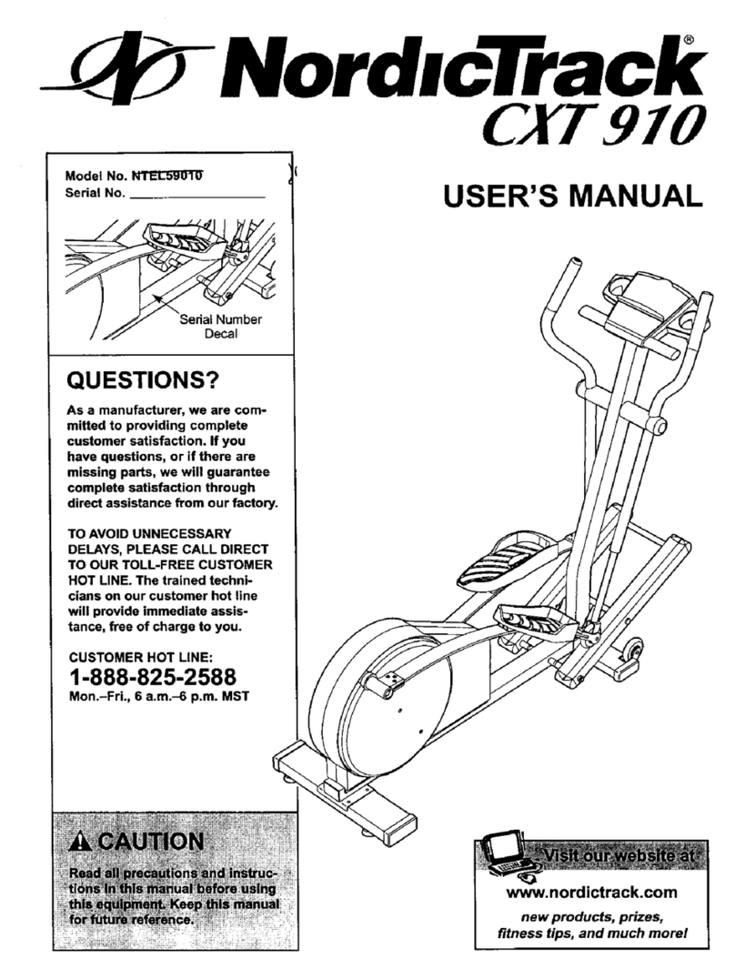 NordicTrack CXT 910 User manual