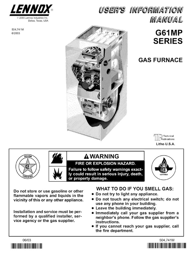 Lennox G61MP Series User's information manual
