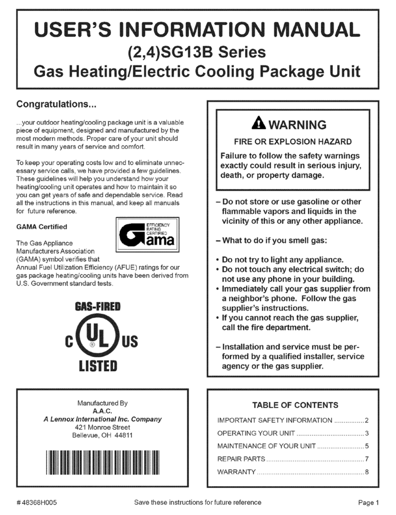 Lennox 2SG13B Series Guide