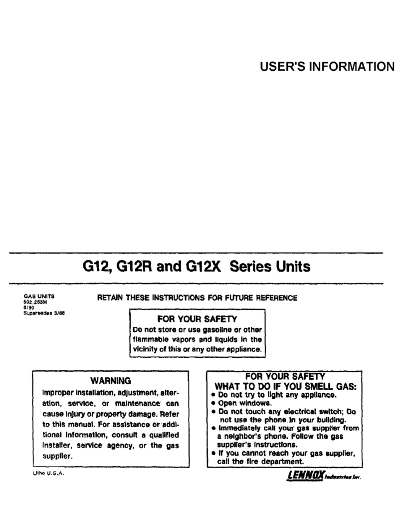 Lennox G12 Series Operation manual
