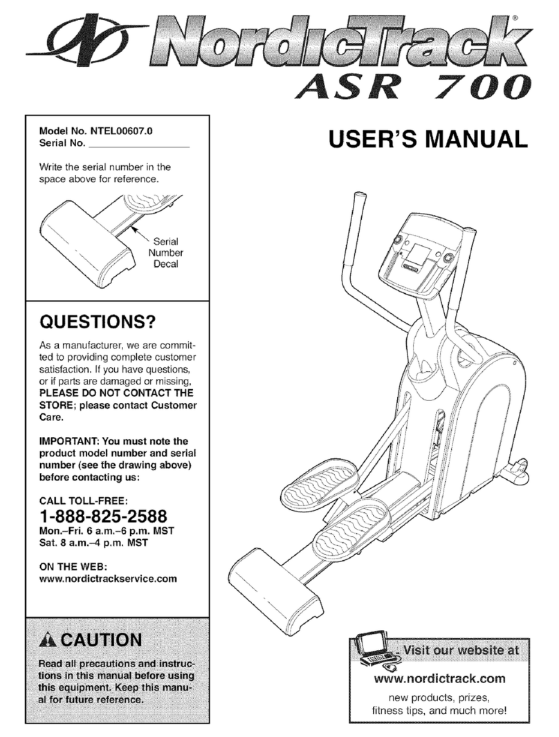 NordicTrack ASR 700 User manual