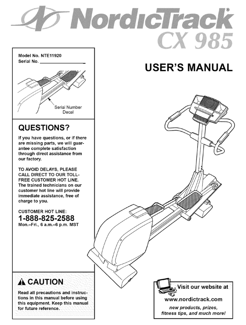 NordicTrack Cx985 Elliptical User manual