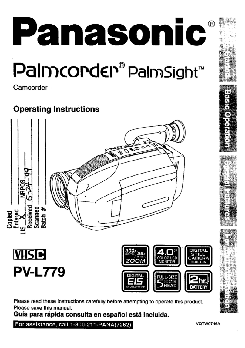 Panasonic Palmcorder PalmSight PV-L779 User manual