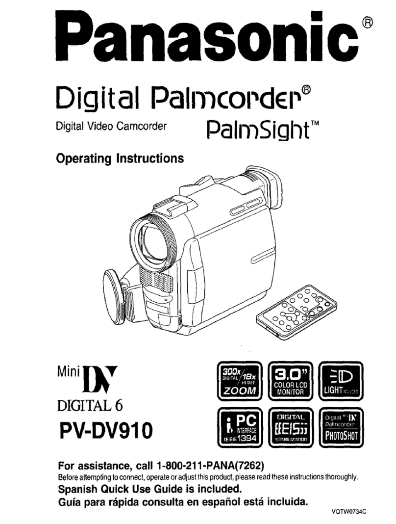 Panasonic Palmcorder PalmSight PV-DV910 User manual
