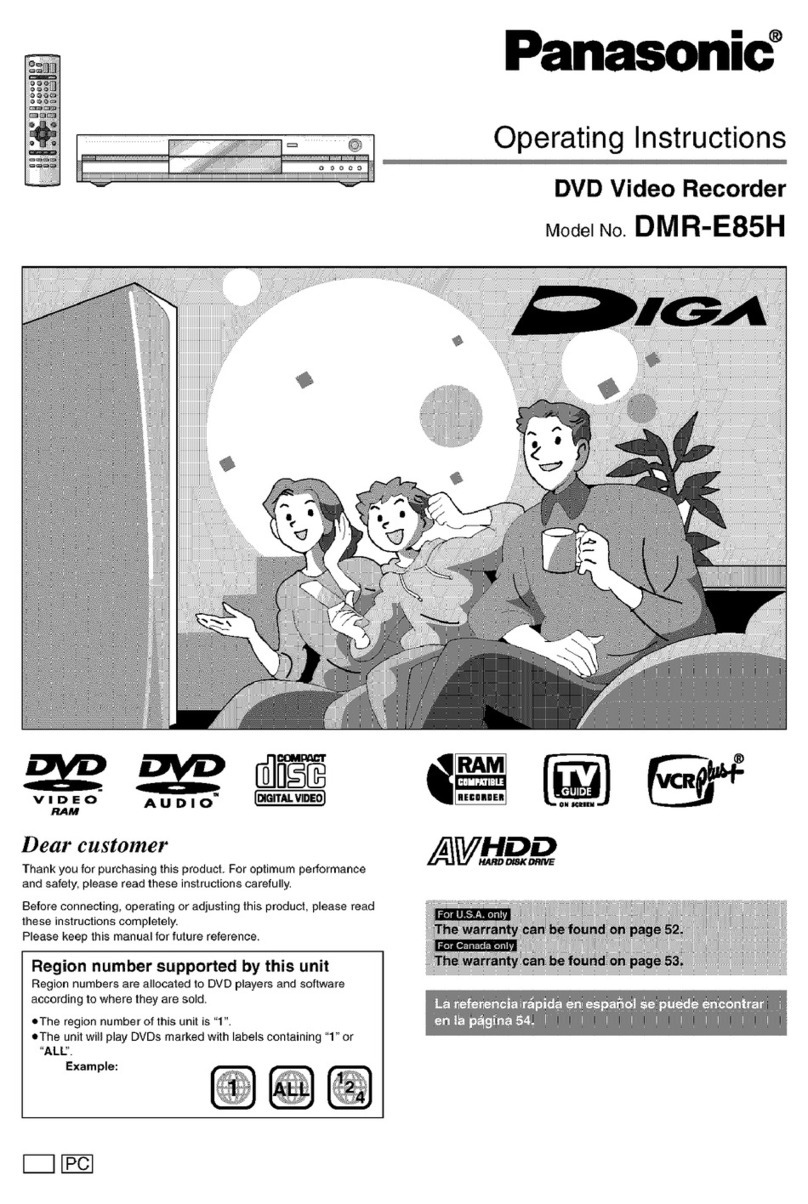 Panasonic DIGA DMR-E85H User manual