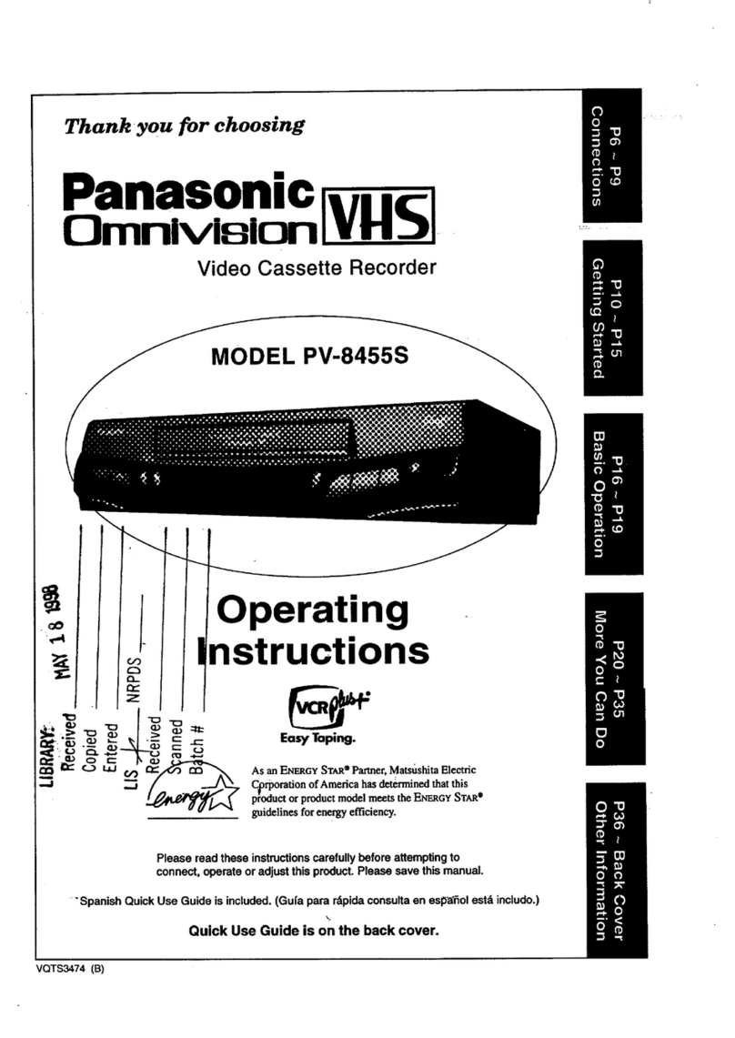 Panasonic Omnivision PV-8455S User manual Panasonic Omnivision PV-8455S User manual